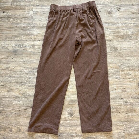HALARA Pants - Halara Brown Pant Corduroy Straight Leg Relaxed Trouser Pocket Casual Medium